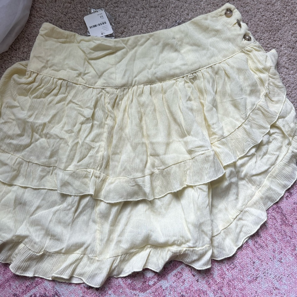 Free people yellow ruffle skirt